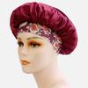 2026 Nuevo Gorro de Dormir de Satén Amazon con Ala Ancha Estilo Étnico Estampado Gorro de Cúpula para Mujer Tejido Elástico Gorro de Punto