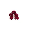 Grampo de Cabelo Red Velvet Ano Novo Chegada Outono e Inverno Agarrador Versátil Quadrado Diamante Pequeno Clipe Agarrador Fashion Laço Grampo para Franja Acessórios de Cabelo