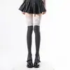 Calcetines de encaje dulce estilo japonés hasta la pantorrilla, calcetines apilados Lolita, calcetines de algodón para primavera y otoño, calcetines hasta la rodilla con lazo y ribete de encaje JK