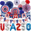 Decorações de Festa Temáticas do Dia da Independência Americana Transfronteiriças Bandeira do 250º Aniversário Balão Bola de Flor de Papel Conjunto Atacado