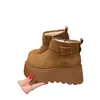 Botas de Neve com Solado Grosso para Mulheres 2026 Novo Estilo Sapatos de Inverno Femininos com Lã Adicionada Botas de Algodão Grossas do Nordeste Botas Curtas Quentes
