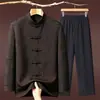 Nueva Chaqueta de Otoño Estilo Chino para Papá Nuevo Traje Tang Estilo Chino Ropa de Conjunto de Otoño para Hombres de Mediana Edad y Ancianos Abuelo para Personas Mayores