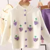 9 nuevos vestidos de punto para niños, vestido floral hecho a mano con temática de frutas para niñas, conjunto de ropa de moda para bebés y niños