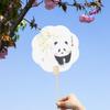 Abanico Redondo Panda de Frutas Estilo Chino con Texto Creativo, Nuevo Abanico Redondo de Papel de Caligrafía y Pintura China para Lugares Escénicos, Fotografía de Viajes y Abanico Tradicional