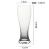 Taza de Cerveza Comercial de Gran Capacidad Cintura Delgada Vidrio de Cristal Taza de Cerveza Artesanal de Trigo Taza de Cerveza de Barril Espesa para el Hogar