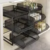 Estante de almacenamiento extraíble para cocina, unidad de estantería para debajo del fregadero, cajón extraprofundo, especiero, cesta de almacenamiento multifuncional