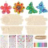 Piezas de Madera Transfronterizas DIY Hechas a Mano Patrones de Pintura Infantil Mariposas Flores Manualidades de Madera Flores Pequeñas Adornos Colgantes de Madera