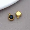 Aço Inoxidável Dourado 12 Cores Pedra de Nascimento Pingente Acessórios de Joia DIY Pedra da Sorte Europeia e Americana Pingente de Colar Pedra de Nascimento