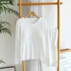 Pijama con Almohadillas para el Pecho para Mujer, Algodón Puro, Primavera y Otoño, Delgado, Holgado, de Manga Larga, Pantalón Largo, Sencillo, Se Puede Usar Afuera, Ropa para el Hogar, Conjunto de Dos Piezas