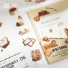 Serie de Cartas del Otoño Crepuscular Cinta PET Troquelada Iconos Retro de Collage para Hornear Comida Cinta 6 Diseños