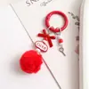 Hecho a mano Bricolaje Pompon Letra Lazo Caja Sorpresa Colgante Llavero Correa para Teléfono Encanto de Bolso Colgante de Moda