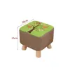 Taburete Bajo Pequeño de Tela para el Hogar, Taburete Hongo, Taburete Pequeño de Madera Maciza para Sala de Estar, Dormitorio, Recibidor, Taburete para Cambiar Zapatos para Adultos y Niños