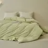Combina artículos individuales de grado A, 100% algodón, tejido, algodón cepillado, juego de ropa de cama de cuatro piezas de color liso, que incluye una sábana bajera sencilla, una funda de edredón y fundas de almohada