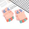 Guantes infantiles directos de fábrica invierno niños y niñas bebé lindos cuernos cálidos guantes medio dedo abatible guantes infantiles