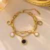 Pulseira que Não Desbota 2024 Nova Moda Japonesa e Coreana Pulseiras de Aço Titânio de Luxo Leve Pulseiras Fabricante Atacado