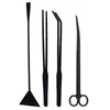 Kit de Herramientas para Plantas Acuáticas de Acuario Juego de Cinco Piezas Herramienta de Recorte de Plantas Acuáticas Pinzas de Corte para Plantas Acuáticas de Cabeza Redonda de Acero Inoxidable Herramienta Plana para Arena