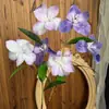 Flores artificiales de orquídea iris de tres puntas, accesorios para arreglos florales de boda, venta al por mayor para fotografía, decoración de estudio, accesorios para rodaje de proyectos