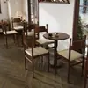 Mesa y silla de cafetería vintage combinadas, silla de tienda de postres y repostería, tienda de té con leche, restaurante americano occidental, mesa de madera maciza comercial