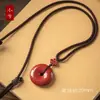 Colgante Hebilla Ping An Xiangxi Zhangjiajie Oro Púrpura Arena Dorada Mineral Crudo Natural Alto Contenido Rojo Cinabrio Colgante para Hombres y Mujeres
