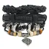 Nuevos Productos Europeos y Americanos Más Vendidos: Pulsera de Cuero Tejida a Mano de Múltiples Hilos para Hombre con Piel de Vaca y Cuerda de Cáñamo, Nuevo Producto Transfronterizo