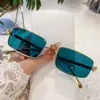 Gafas de Sol Cuadradas Metálicas Estilo Japonés Retro para Hombres, Lentes de Sol de Moda con Cabeza de Leopardo para Celebridades de Internet, Personalidad Hip-Hop, Gafas de Sol con Lente Pequeña para Mujeres