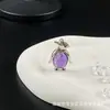 Venta Caliente Transfronteriza de Amazon Cristal Rosa Natural Ojo de Tigre Forma de Huevo de Pingüino Colgante Collar Estilo Coreano Joyería