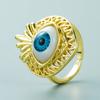 Serie Ojos del Diablo Moda Europea y Americana Exagerada Hip Hop Anillos para Hombre y Mujer Cobre Chapado en Oro Ojos con Goteo de Aceite Anillo de Dedo