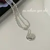 Corrente de Clavícula Redonda de Camada Dupla em Prata de Lei S925 Ouni Coreana para Mulheres, Design de Nicho, Estilo Ins, Colar Versátil de Alta Qualidade