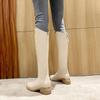 Botas Skinny Novas Botas de Cowboy Western Salto Grosso Feminino Bico Fino Botas de Cavaleiro Botas Longas Botas Altas Cano Longo