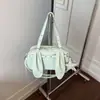 Bolso de hombro nuevo estilo coreano con orejas de conejo para mujer, bolso cruzado fresco y elegante, bolso de cuero PU moderno y versátil, bolso simple para el día a día