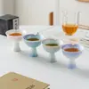 Taza Maestra de Cerámica con Gradiente de Gama Alta para Beber Té, Nueva Taza de Degustación con Esmalte de Cristal Estilo Chino, Juego de Té Kung Fu de Gama Alta
