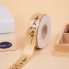 Papel de Caligrafia Prefácio Lanting Flor de Papel Embalagem Fita de Poliéster Retrô Embalagem de Laço para Bolo de Aniversário Fita