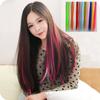 Pieza de extensión de cabello de peluca autoconectable colorida una por una cabello real sin costuras parche femenino autoconectable recto cabello resaltado