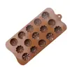 15 moldes de silicona para chocolate de flores pequeñas tridimensionales, moldes para pastel, herramientas para hornear, película de hielo