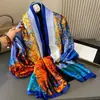 Nuevo Pañuelo de Seda de Verano 2026 para Mujer, Chal Largo Delgado Estampado de Brocado, Pañuelo Decorativo, Toalla de Playa