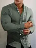 Camisa de hombre de otoño nueva con estampado digital 3D transfronteriza europea y americana, camisa de manga larga con solapa, estampado genial