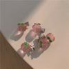 Horquillas Dulces Hechas a Mano Japonesas y Coreanas de Verano, Accesorios para el Cabello Trenzados de Frutas Fresas Rosas, Accesorios para el Cabello de Pinza Lateral de Camelia