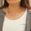 Corrente de Clavícula Europeia e Americana de Aço Inoxidável, Pulseira de Diamante de Alto Padrão, Versátil Pulseira Colar de Aço Titânio com Zircônia Inlaid Dourada