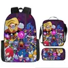 Popular Mochila de Comercio Exterior de Dibujos Animados Sonic para Estudiante de Escuela Primaria Mochila de Tendencia Transfronteriza Bolso Escolar Europeo y Americano