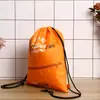Mochila com Cordão e Bolso com Zíper Poliéster Bolsa Mochila Cordão Outdoor Basquete Futebol Bolsa de Armazenamento Duas Alças de Ombro Nylon Bolsa de Tecido com Cordão