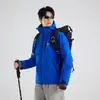 Jaqueta de Montanhismo 3 em 1 Desmontável à Prova de Vento e Impermeável com Forro de Fleece Espesso para Homens e Mulheres, Personalizável com Impressão de Logo