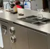 Cafetería Comercial Patrón Irregular Acero Inoxidable Mostrador de Barra Mostrador Frontal Caja Registradora Nuevo Estilo Chino Equipo para Bebidas de Té Personalización