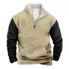 Sudadera con cremallera de explosiones de comercio exterior transfronterizo para hombre, cuello alto vertical, jersey casual, sudadera con capucha deportiva versátil
