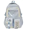 Mochila Nueva Niña Estilo Japonés Dibujos Animados Cuadros Bolso Doloroso Doble Hombro Ligera Protección Espinal Gran Capacidad Mochila para Estudiante de Secundaria/Preparatoria