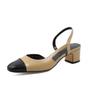 Talla 33-40 color Joker combinable reembolsable Sandalias de verano 2023 tacón grueso punta redonda OL piel de vaca espalda descubierta mujer
