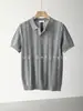 Camisa polo, camisa de punto, camiseta de manga corta para hombre, con cuello camisero, rayas caladas, estilo old money, verano, venta al por mayor de fábrica transfronteriza