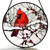Pendente de Vidro Colorido Pássaro Vermelho Transfronteiriço Ornamento de Vidro de Natal Decoração de Janela Apanhador de Sol de Jardim