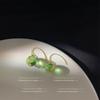 Aretes Elegantes de Cristal Verde para Mujer de Lujo Ligero Moda Retro Francesa de Tuerca Distintivos Nuevos Aretes Chinos al Por Mayor
