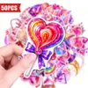 Compra directa transfronteriza de 50 pegatinas de brillo rosa para labios, mariposa, unicornio, corazón, pastel y conejo para decoración de pasteles