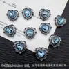 Amor circón multicolor corazón de melocotón multi-way diamantes cuentas diy pulsera de cuentas hecha a mano collar cadena de teléfono móvil accesorios material